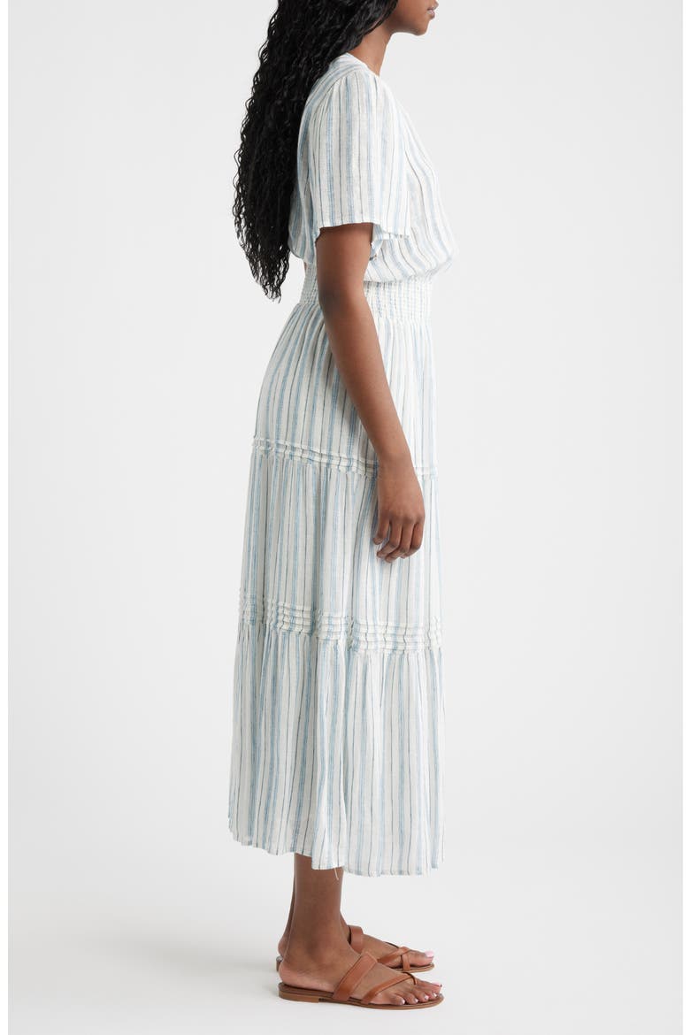 Cannes Stripe Linen Blend Dress, Alternate, color, WINDWARD STRIPE
