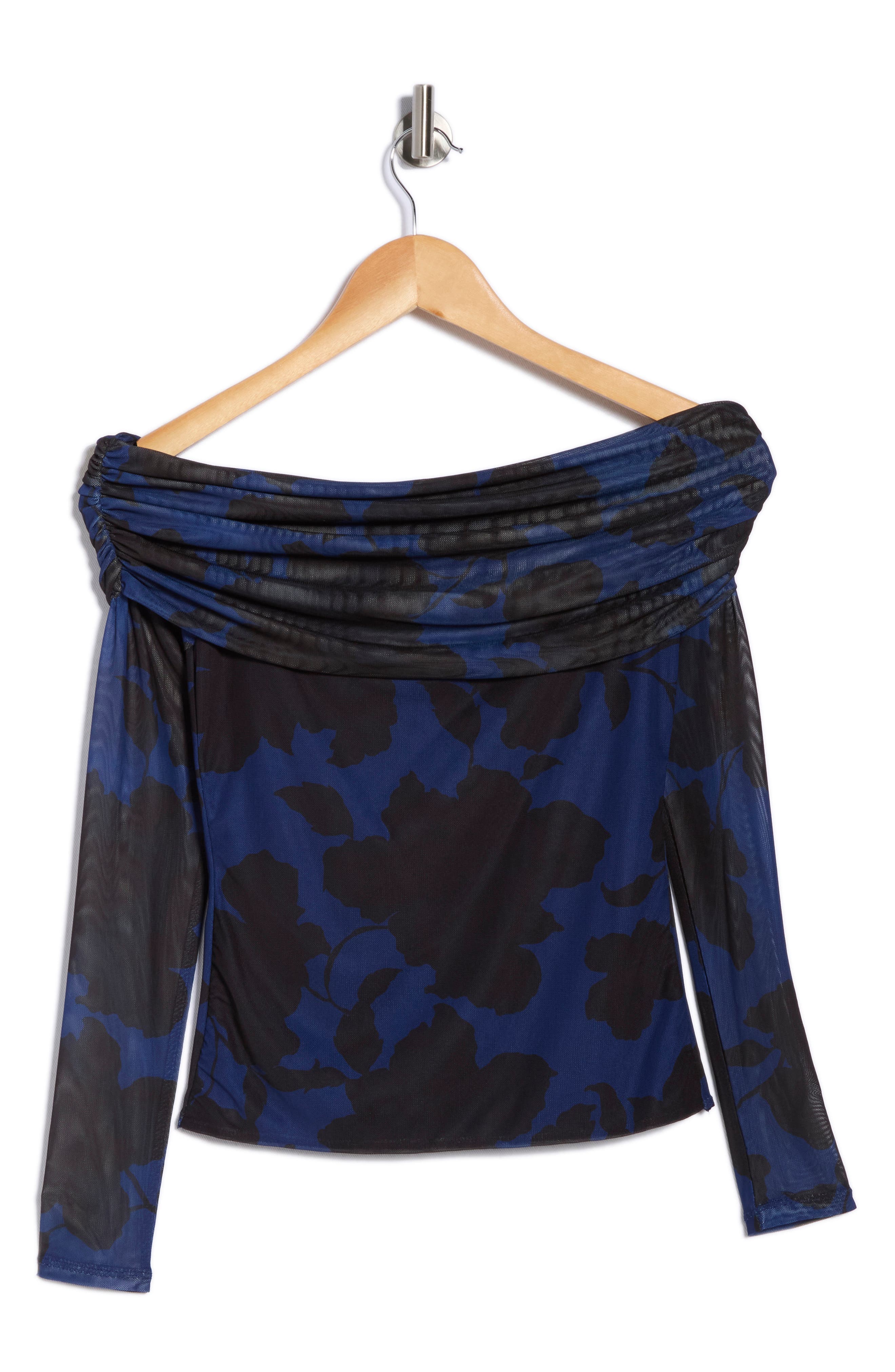 Afrm Los Angeles Candace Off The Shoulder Top In Blue
