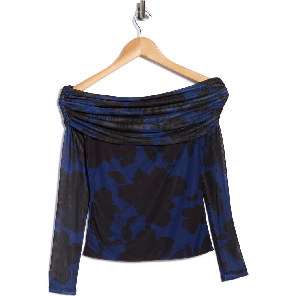 Afrm Los Angeles Candace Off The Shoulder Top In Blue