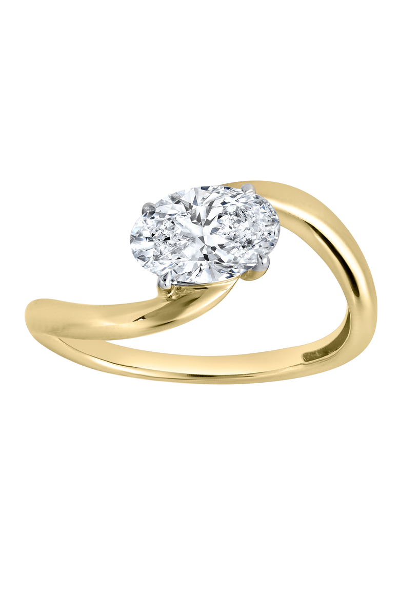 Lilian 1.5 Ct Oval Lab Grown Diamond Engagement Ring, Main, color, 14K Yellow Gold