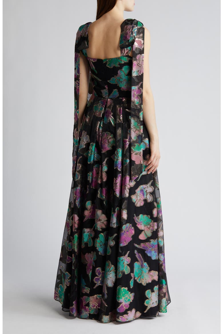 Devalin Floral Jacquard Gown, Alternate, color, PLAYFUL PARADISE