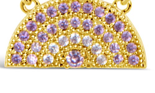 Sterling Forever Shades Of Rainbow Cubic Zirconia Pendant Necklace In Gold
