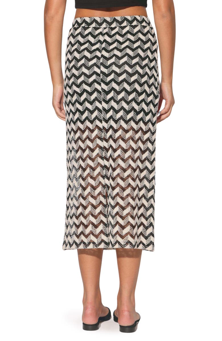 Walter Baker Nelle Open Knit Midi Skirt, Alternate, color, Cream Black