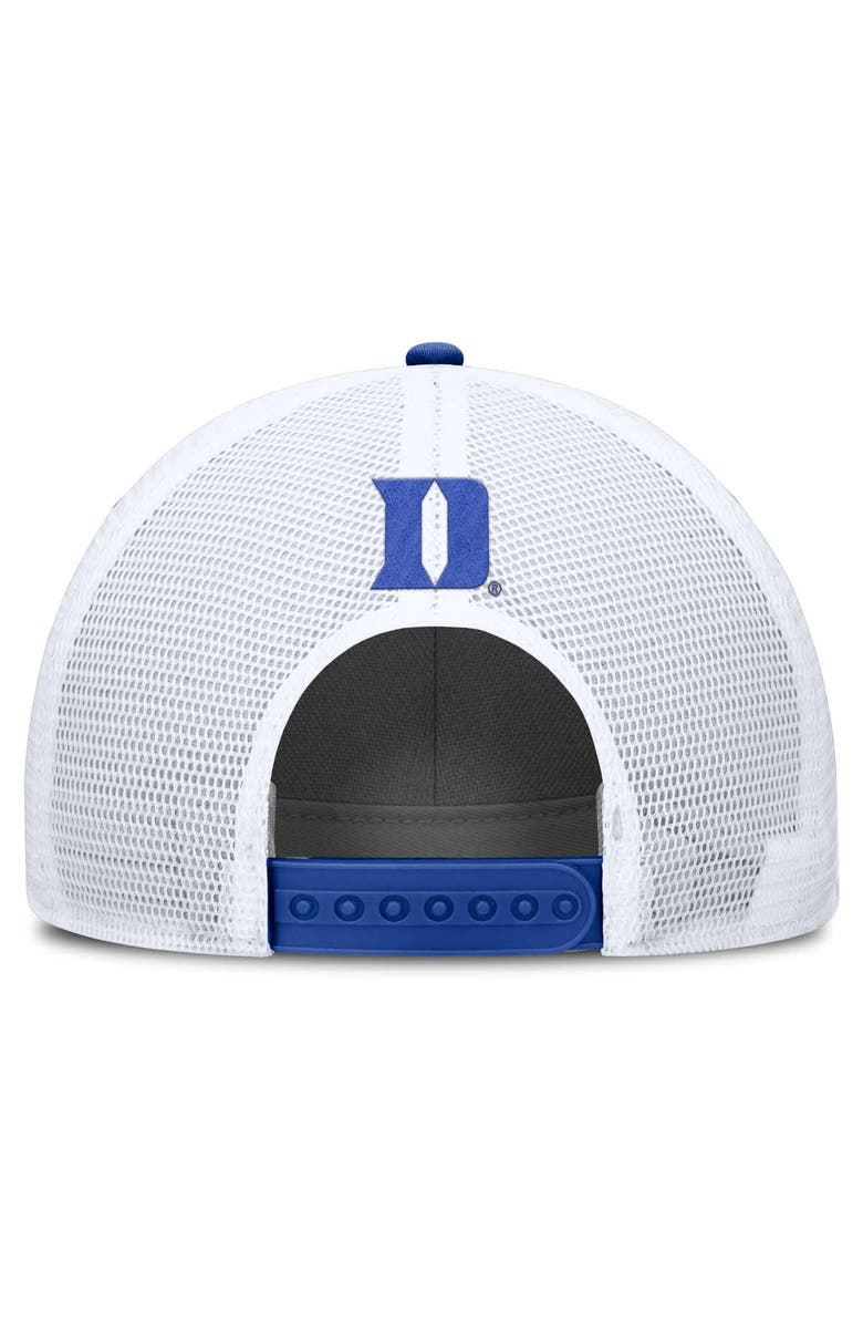 Nike Men's Nike Royal/White Duke Blue Devils 2025 On-Field Rise Patch Trucker Adjustable Hat, Alternate, color, Royal
