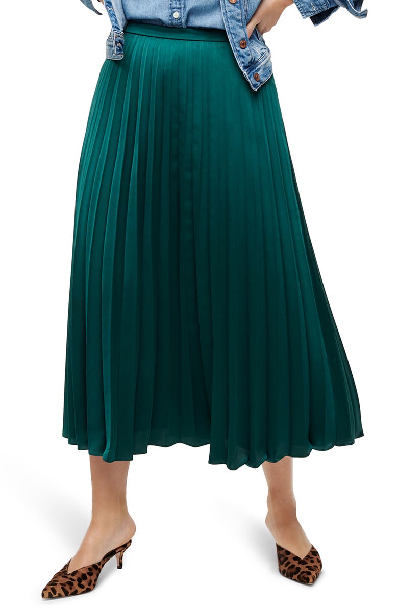 J.Crew Pleated Midi Skirt, Main, color,