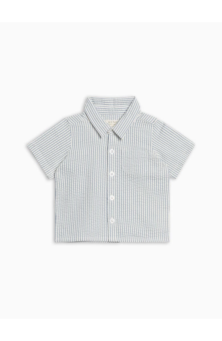 Colroed Organics Organic Landon Seersucker Button Down, Main, color, Shore Stripe/Sea