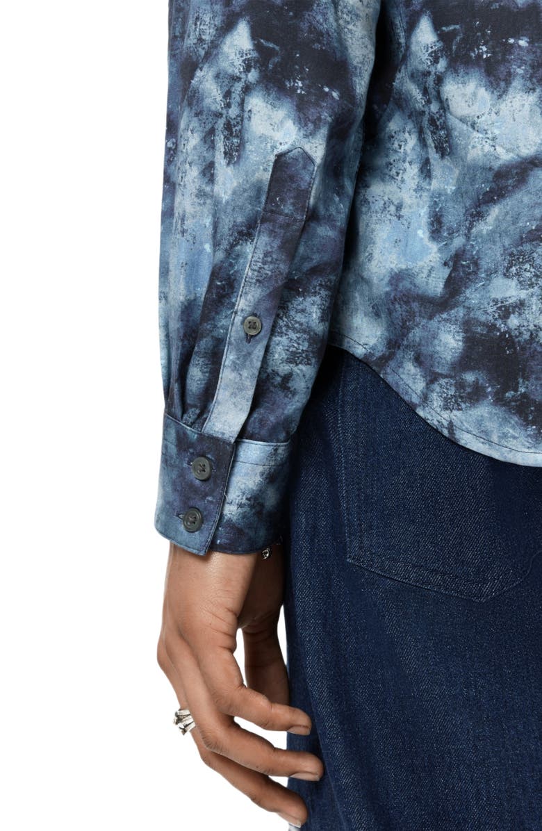 John Varvatos Rodney Hidden Placket Button-Up Shirt, Alternate, color, Titanium Blue