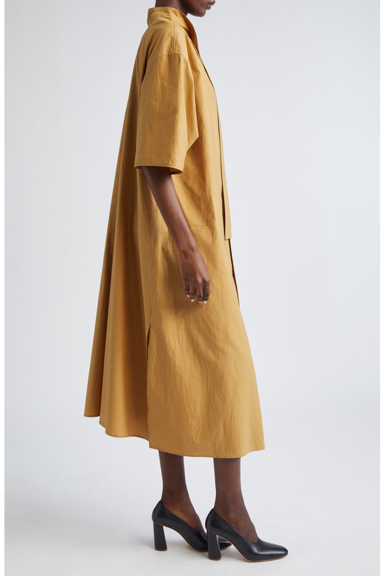 Reversible Washed Cotton & Silk Tube Dress, Alternate, color, CUMIN