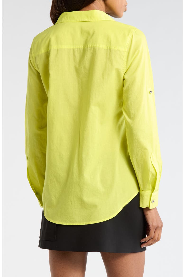 Solid Roll Sleeve Button-Up Shirt, Alternate, color, LIMEADE