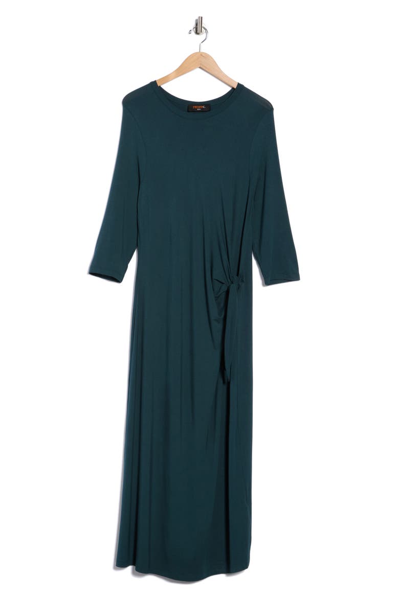 Side Knot Dress, Alternate, color, HUNTER GREEN