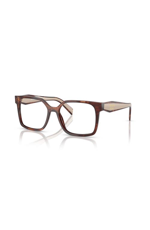 Prada 54mm Rectangle Optical Glasses In Brown