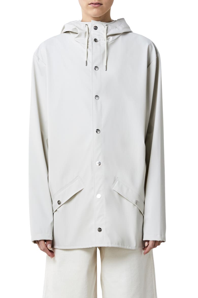 Lightweight Hooded Rain Jacket, Alternate, color, OFF WHITE