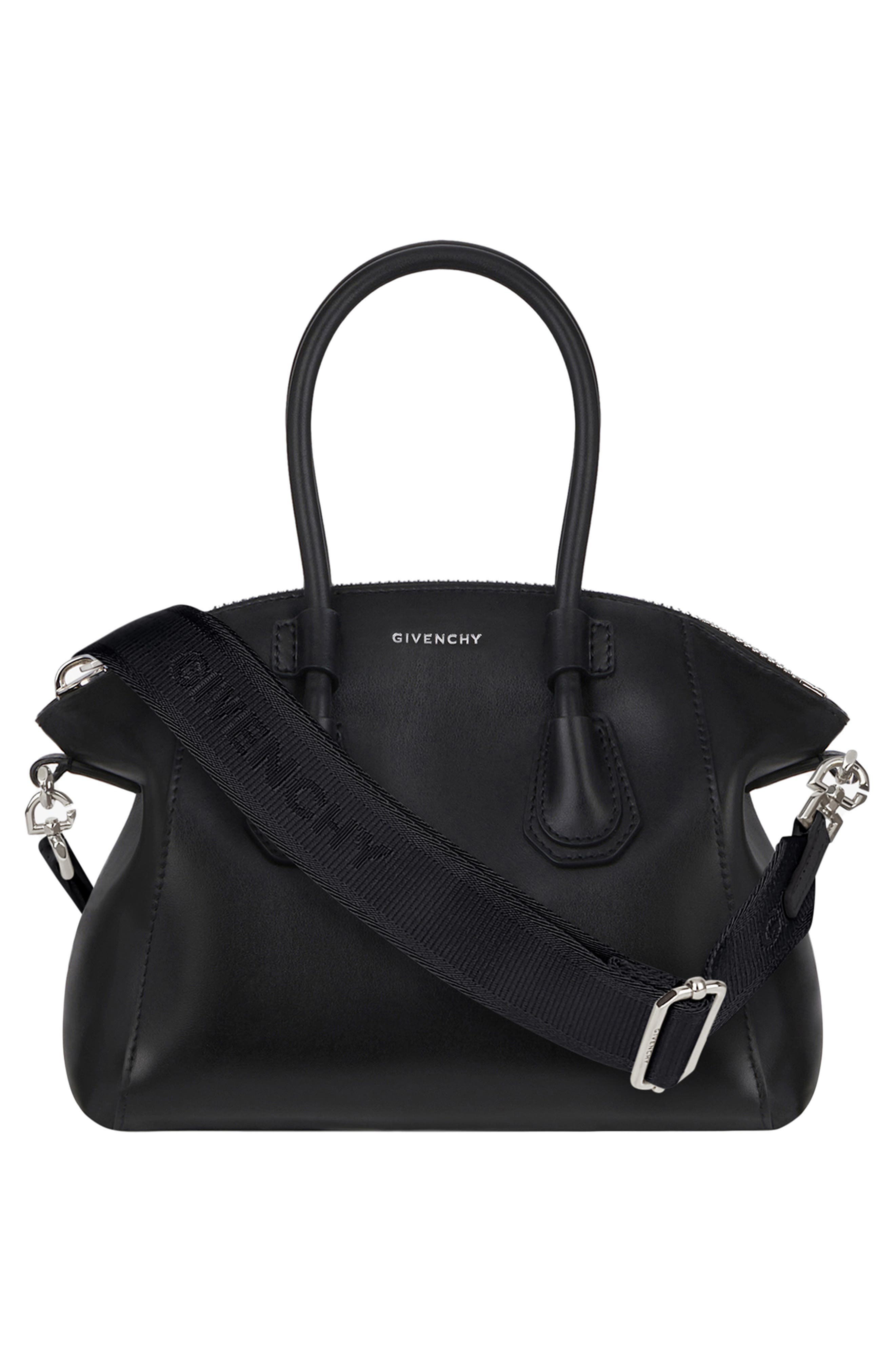Mini Antigona Sport Leather Top Handle Bag, Alternate, color, BLACK