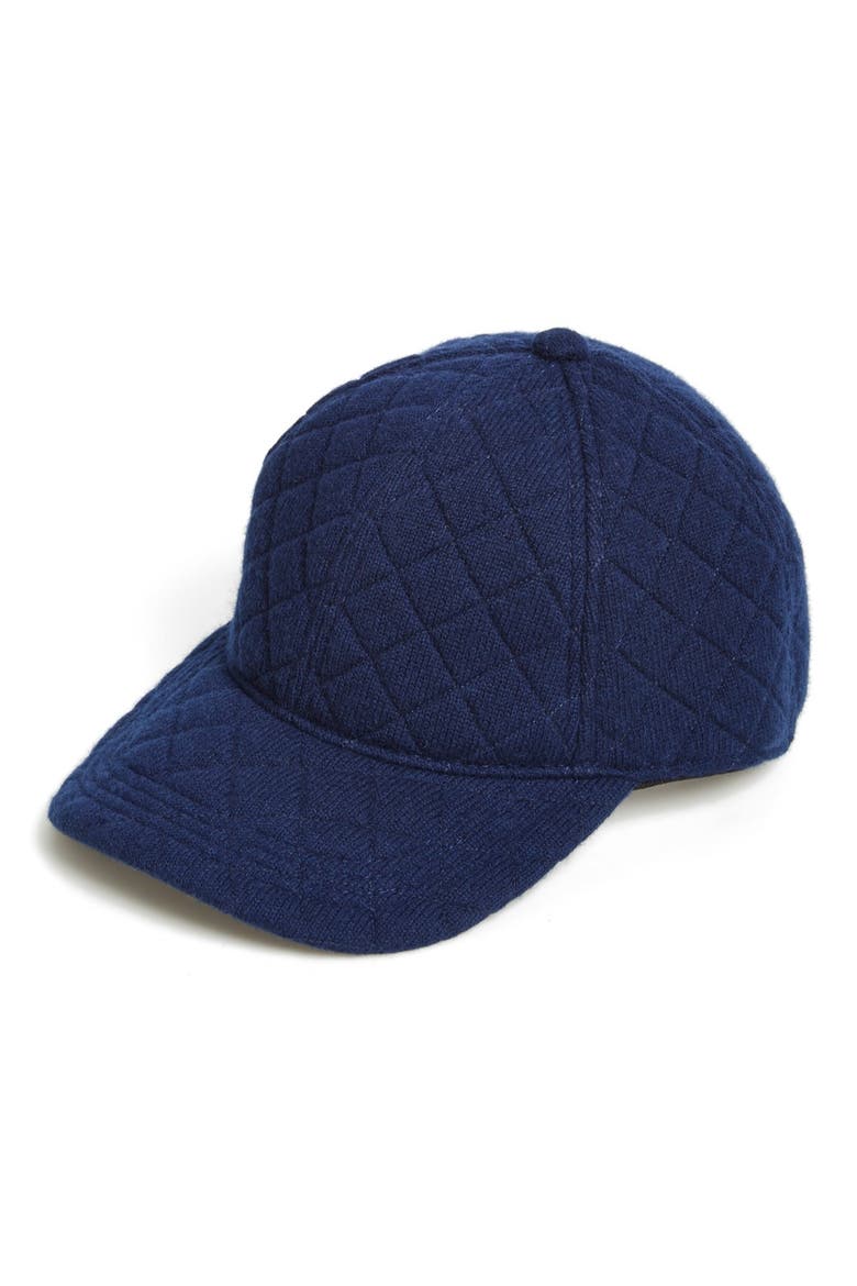 Quilted Knit Baseball Cap, Main, color, NAVY
