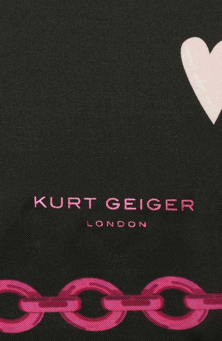 Kurt Geiger London Rainbow Hearts Large Square Silk Scarf, Alternate, color, Classic Rainbow