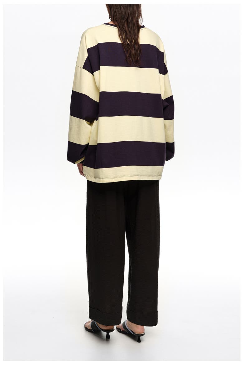 Textured Bell-Bottom Trousers, Alternate, color, BLACK