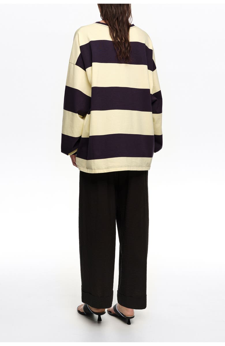 Bimba y Lola Textured Bell-Bottom Trousers, Alternate, color, Black