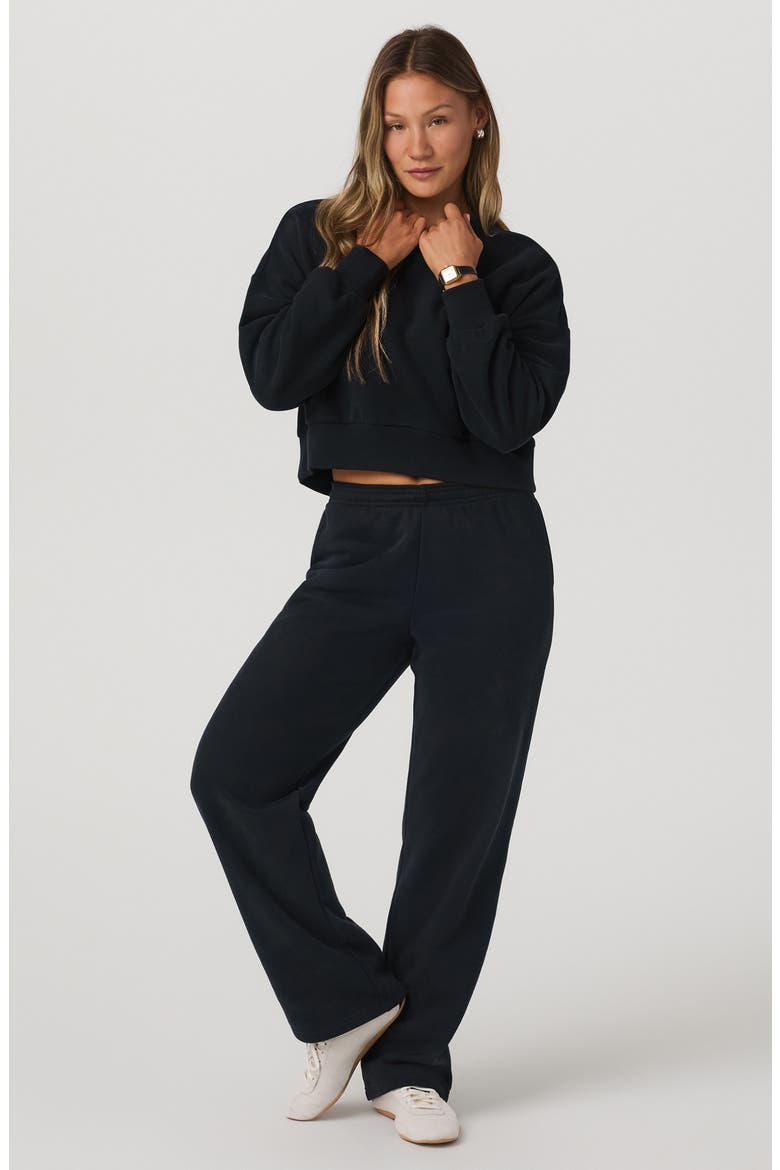 Restore Organic Cotton Blend Crop Sweatshirt, Alternate, color, WASHED BLACK