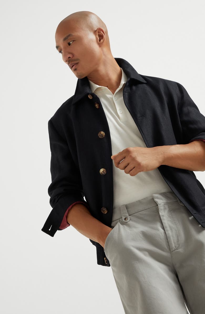 Brunello Cucinelli Lightweight knit Polo, Alternate, color, 