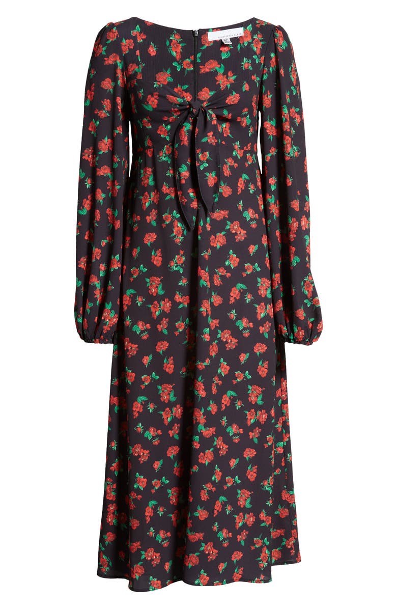 Fourteenth Place Puff Long Sleeve Tie Front Dress, Alternate, color,