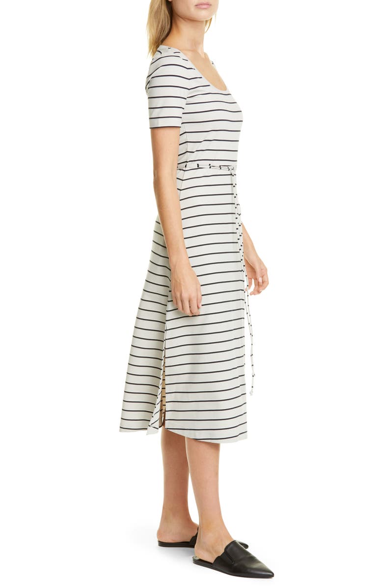 Club Monaco Stripe Scoop Neck Midi Dress, Alternate, color, 