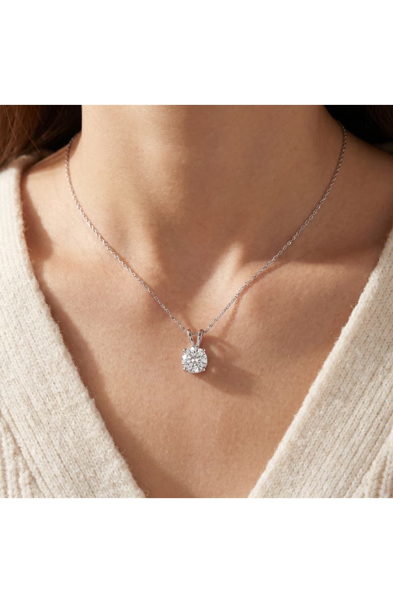 Bliss Diamond 1 1/2 Ct Moissnite Solitaire Pendant 14k Gold Womens Necklace, Alternate, color, 14K White Gold