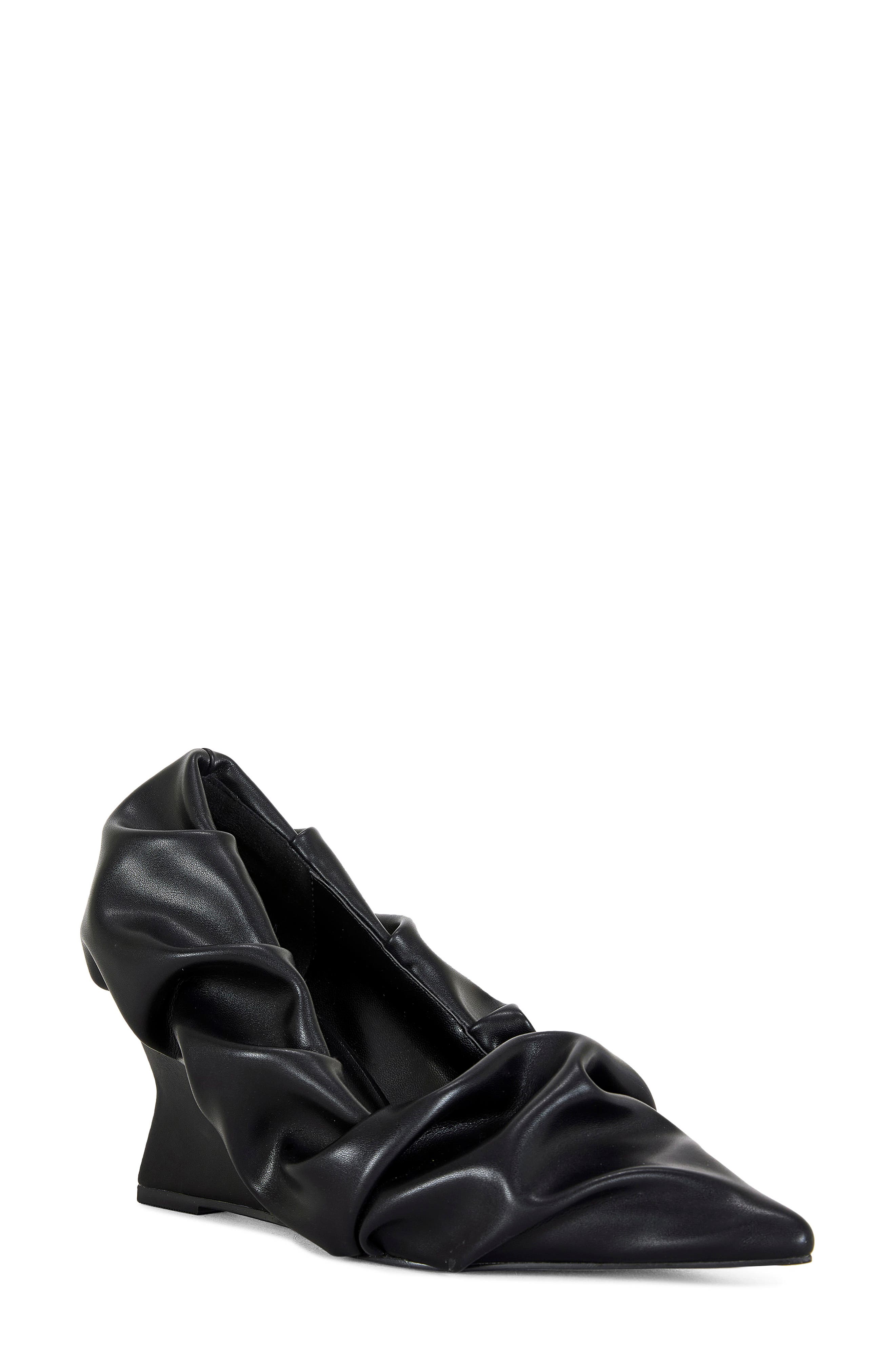 AZALEA WANG Aicha Black Wedge Pump, Main, color, Black