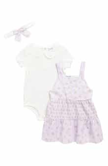 Nicole Miller Rib Bodysuit, Tiered Dress & Headband Set
