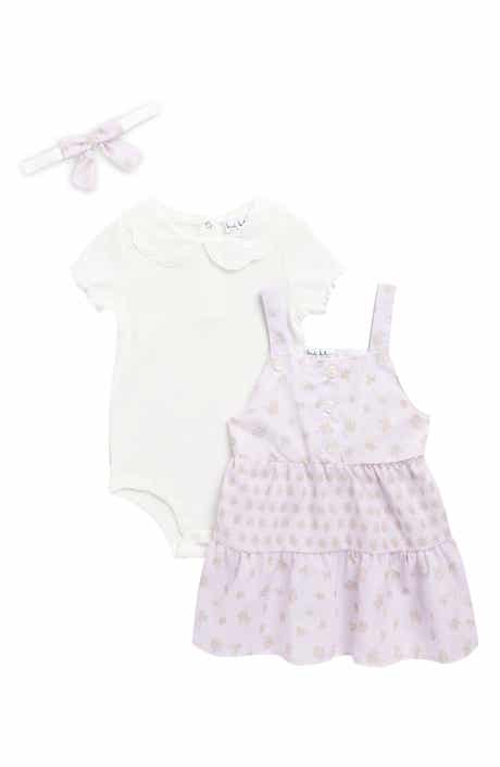 Nicole Miller Rib Bodysuit, Tiered Dress & Headband Set