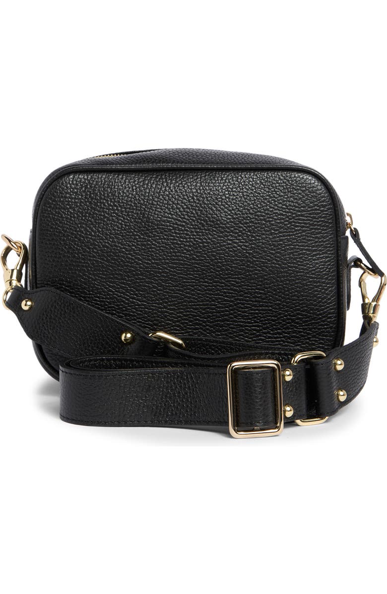 VALENTINO BY MARIO VALENTINO Mia Rockstud Leather Camera Bag, Alternate, color, Black