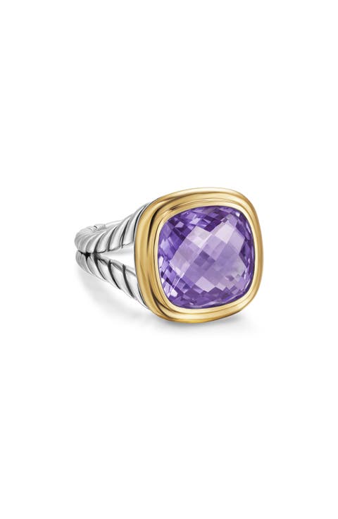 Albion® Ring in Sterling Silver with 18K Yellow Gold & Amethyst, 11mm