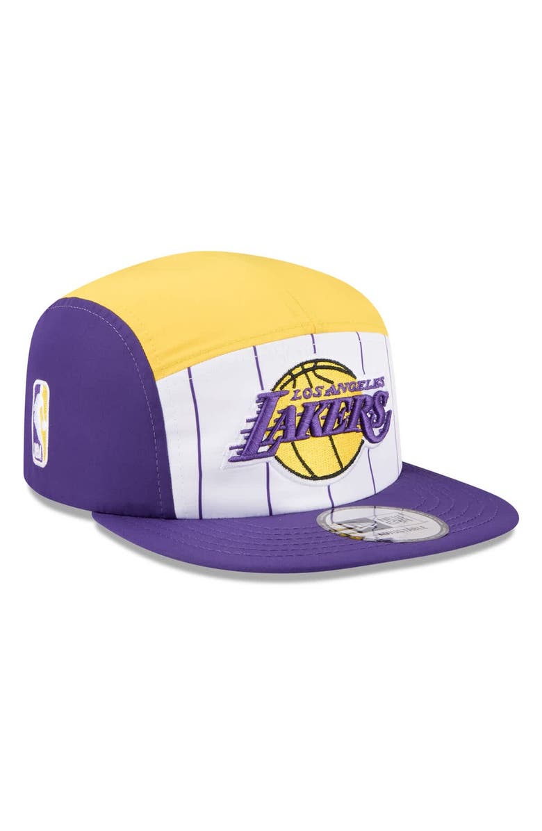 New Era Men's New Era  White/Purple Los Angeles Lakers 2025 NBA Tip Off Camper Adjustable Hat, Main, color, White