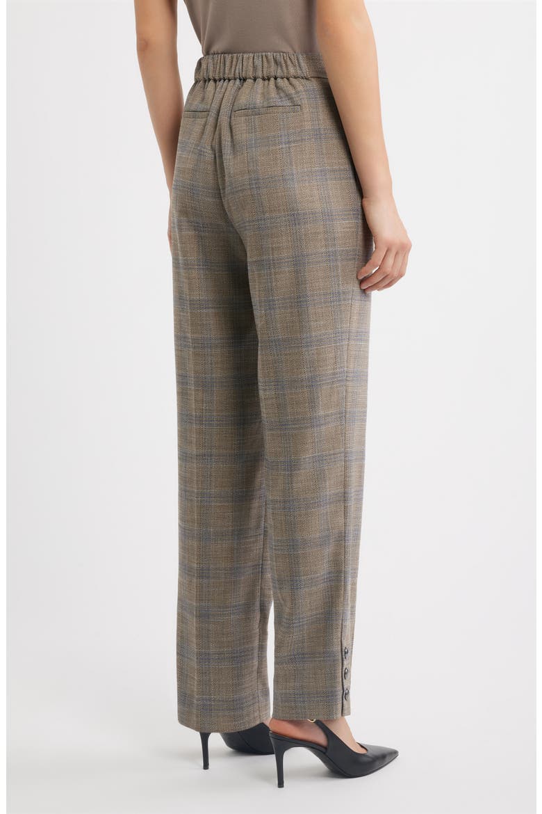 Plaid Straight Leg Ankle Pants, Alternate, color, NATURAL CLAY MULTI