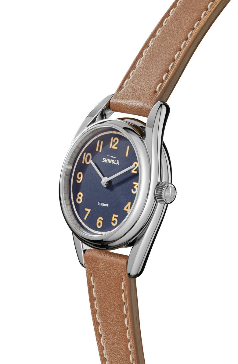 Shinola Derby Leather Strap Watch, 30.5mm, Alternate, color, 