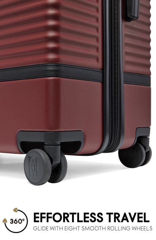 Elle Bville 3 Piece Expandable Retro Spinner Luggage Set In Burgundy