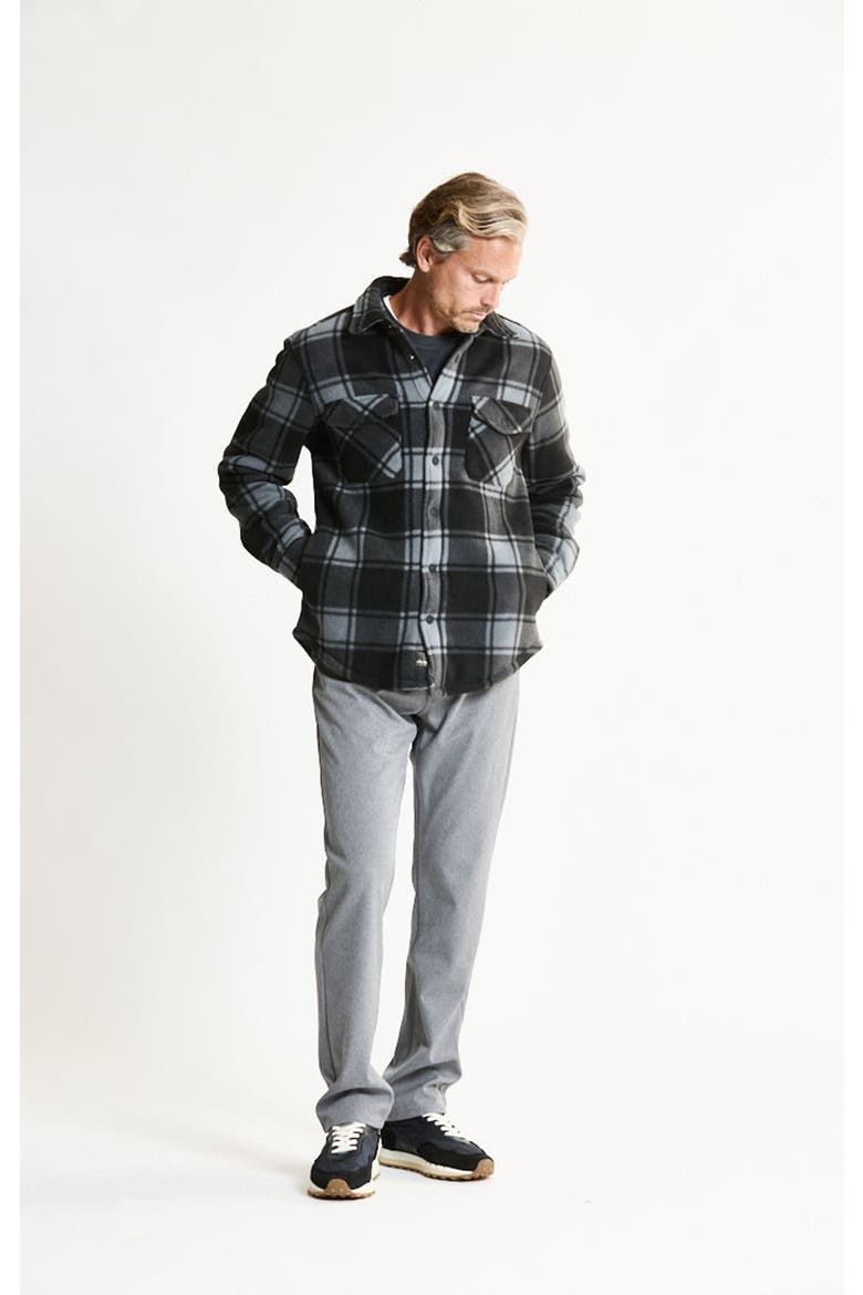Bonded Plaid Overshirt, Alternate, color, BLACK PLAID