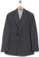 Brooks Brothers Check Double Breasted Wool Blend Suit Jacket