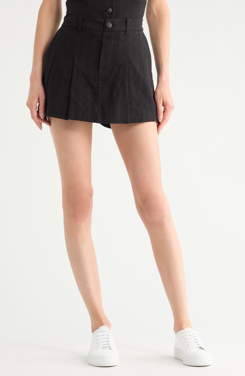 rag & bone Helena Cotton & Linen Skort, Main, color, Black