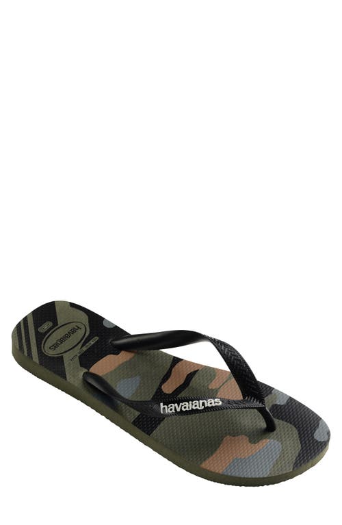 Havaianas Top Camo Flip Flop In Moss