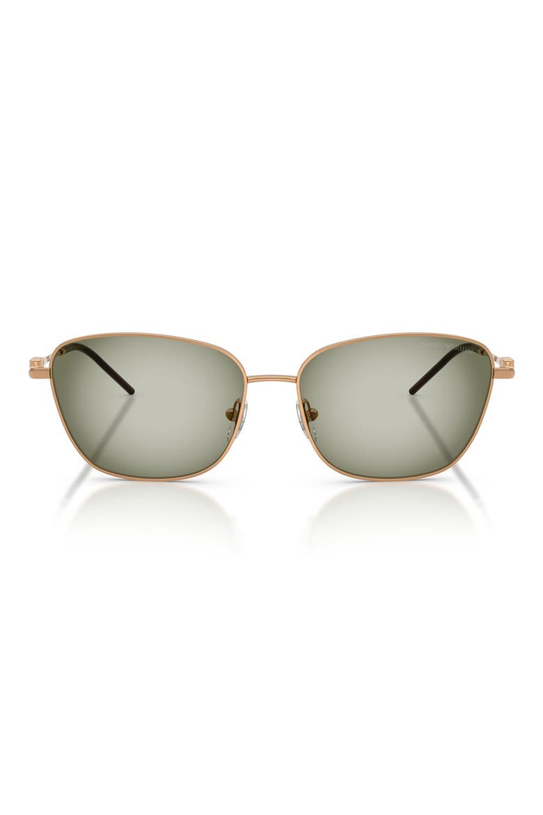 57mm Irregular Sunglasses, Main, color, SHINY METALIZED BROWN / GREEN