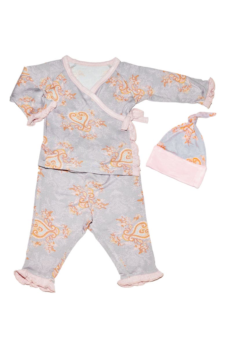 Baby Grey by Everly Grey Wrap Top, Pants & Hat Set, Main, color, 