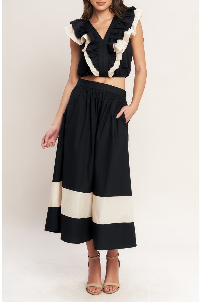 Ruffle Crop Top, Alternate, color, BLACK CREAM