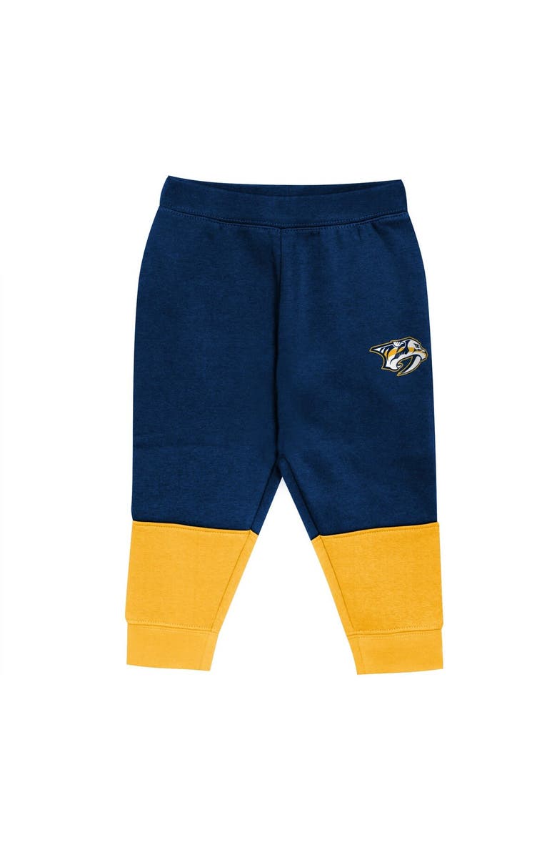 Outerstuff Toddler Gold/Navy Nashville Predators Big Skate Fleece Pullover Hoodie and Sweatpants Set, Alternate, color, 