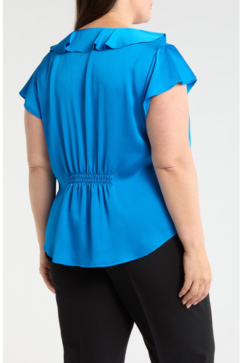 Ruffle Satin Top, Alternate, color, BLUE JEWEL