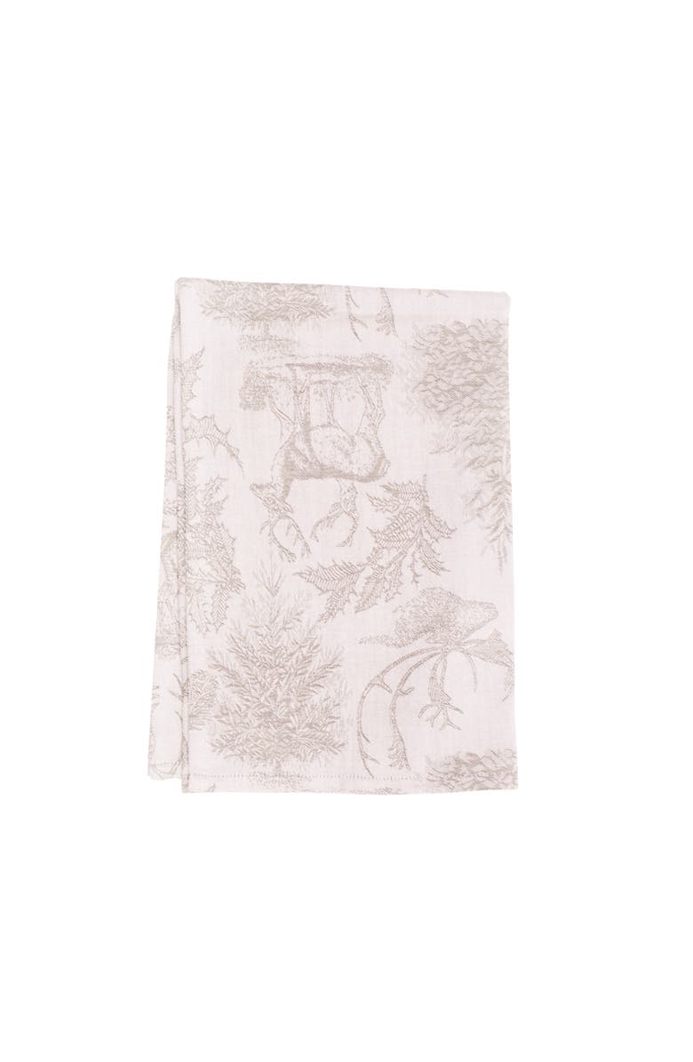 C&F Home Jacquard Stag Clay Cotton Woven Kitchen Towel, Main, color, White