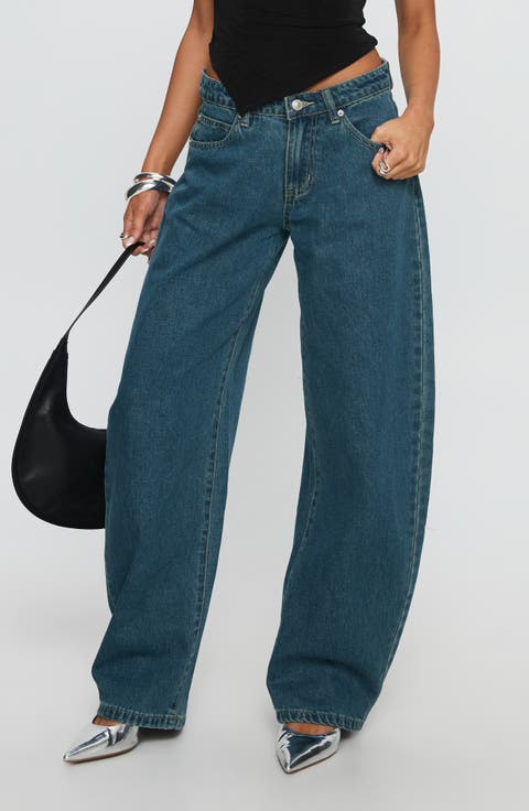 Juda Mid Rise Barrel Leg Jeans