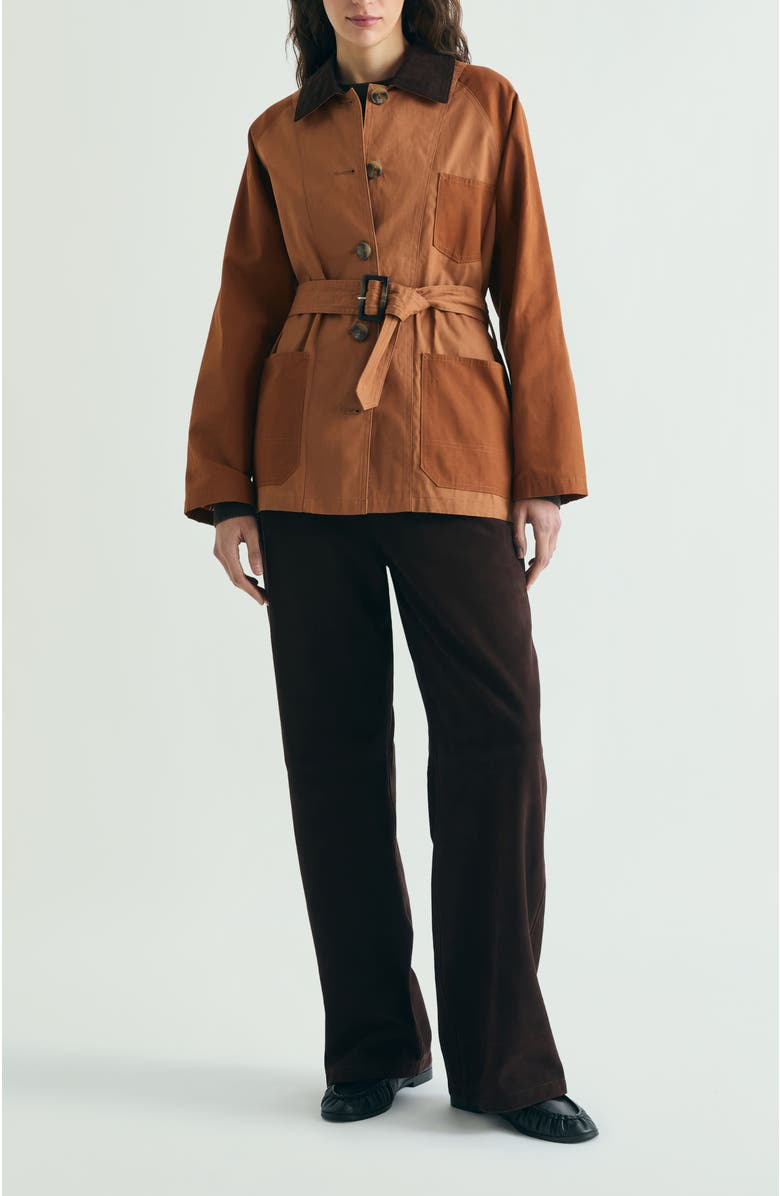 Scalpers Two-Tone Waxed Jacket, Alternate, color, Terracotta