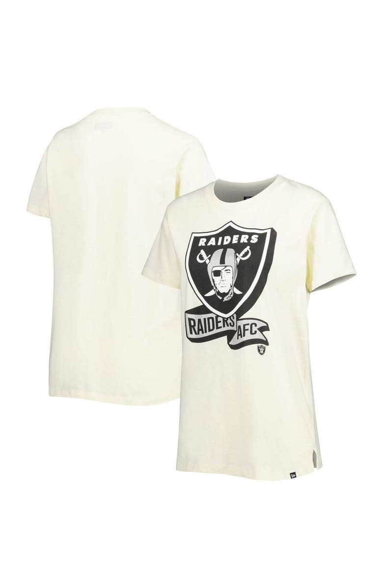 New Era Women's New Era Cream Las Vegas Raiders Chrome Sideline T-Shirt, Main, color, Cream
