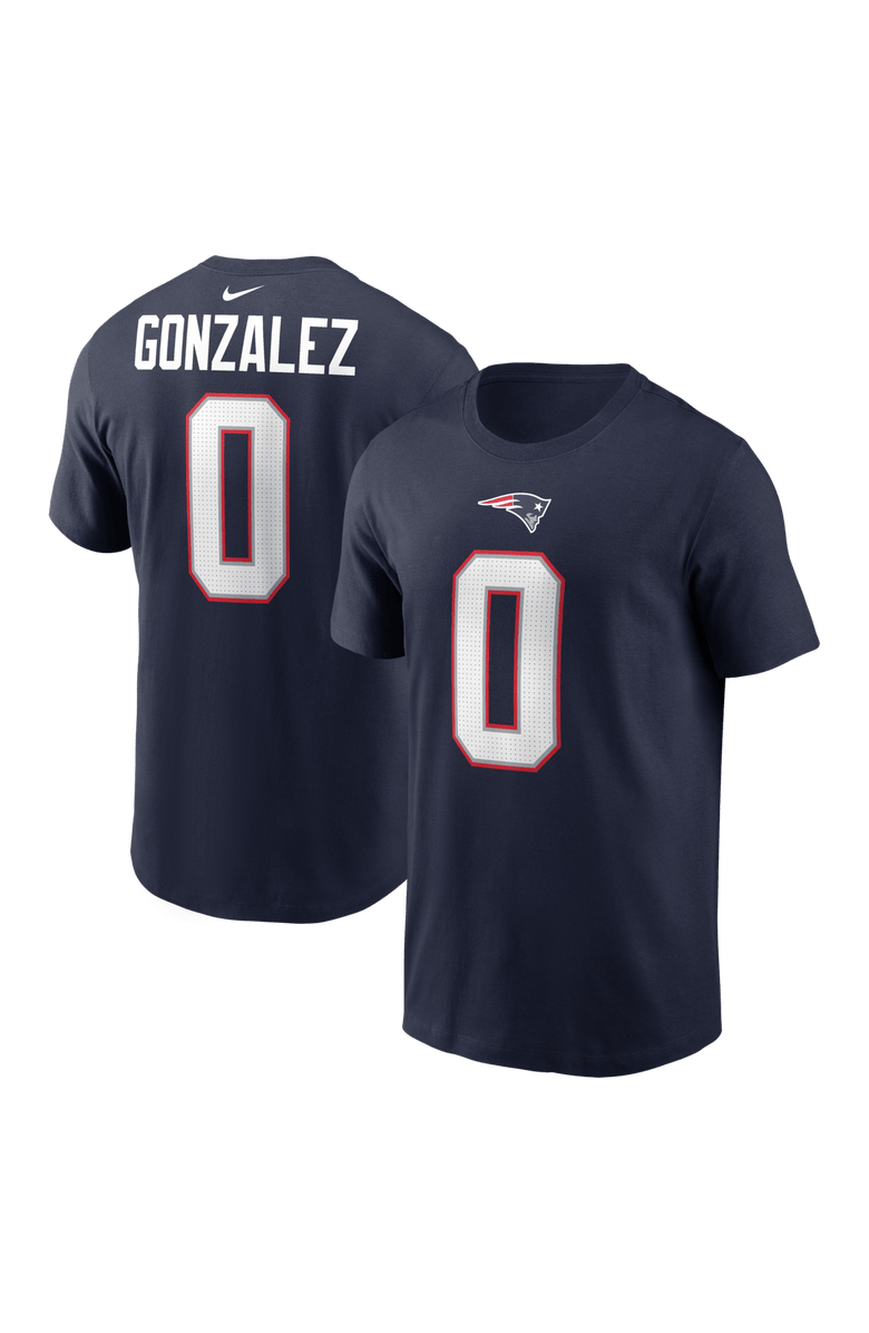 Nike Men's Nike Christian Gonzalez Navy New England Patriots Player Name & Number T-Shirt, Main, color, Navy