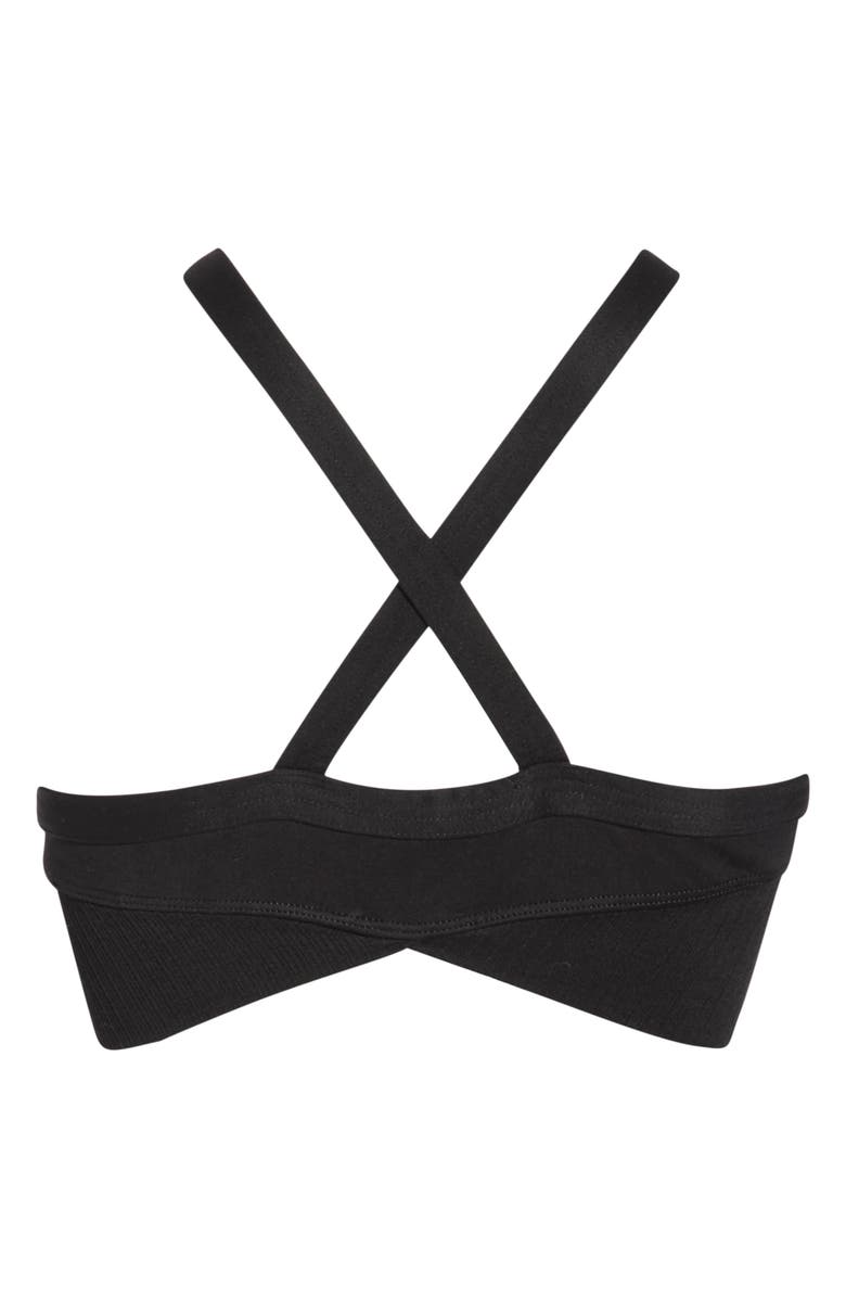 Free People Good Karma Super Plunge Sports Bra, Alternate, color, Black